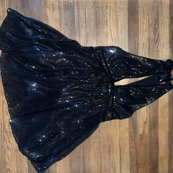 Free People Black Sparkle Backless Dress - Picture 4 of 7